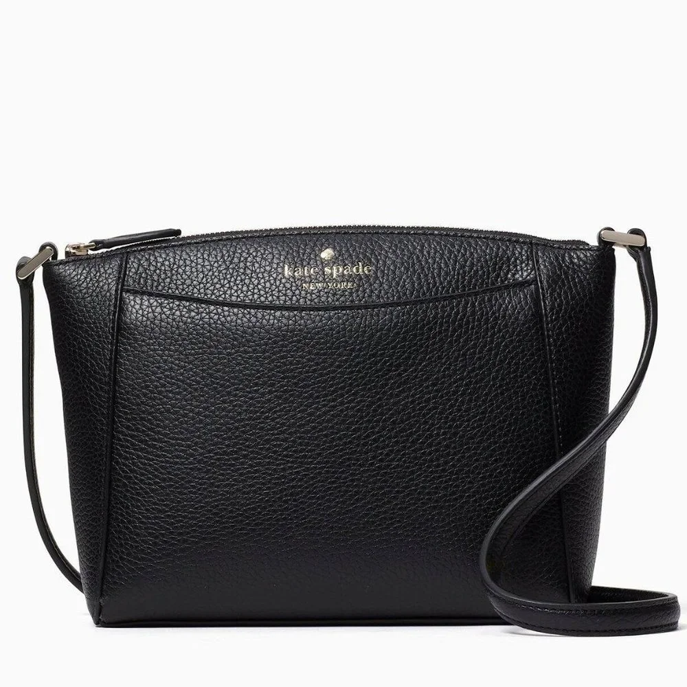 New Kate Spade Monica Pebbled Leather Crossbody Black